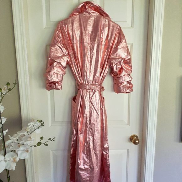 NWT Cinq à Sept Kianna metallic pink trench coat - Picture 14 of 14